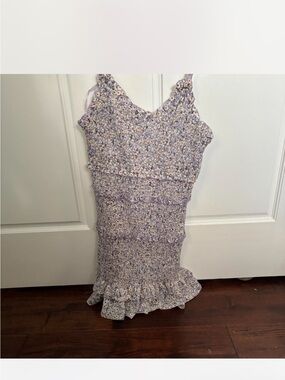 Lilac Floral Smocked Girls' Dress